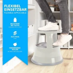 Rollhocker | Elefantenfuß | Stahl | Hocker Für Büro Oder Gewerbe 30 Rollhocker | Elefantenfuß | Stahl | Hocker Für Büro Oder Gewerbe -Floordirekt rollhocker hellgrau 05