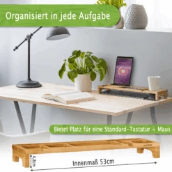PIETVOSS Schreibtisch-Organizer Aus Bambus-Holz | Desk Organizer | Mit Kabelführung | 56 X 15 X 6 Cm 15 PIETVOSS Schreibtisch-Organizer Aus Bambus-Holz | Desk Organizer | Mit Kabelführung | 56 X 15 X 6 Cm -Floordirekt schreibtisch organizer 004 1