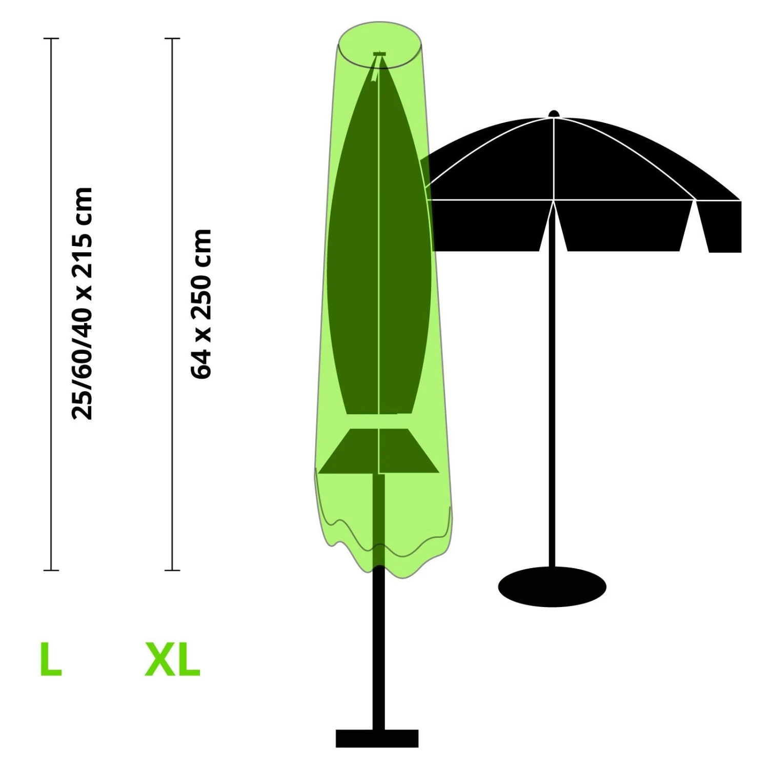 Schutzhülle Sonnenschirm | Grün | 64 X 250 Cm 9 Schutzhülle Sonnenschirm | Grün | 64 X 250 Cm – Bild 7