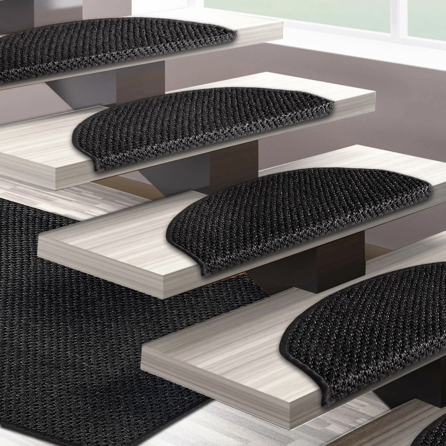 Sisal-Stufenmatte Tiger-Eye | Halbrund Oder Eckig | Modernes Design 6 Sisal-Stufenmatte Tiger-Eye | Halbrund Oder Eckig | Modernes Design – Bild 4