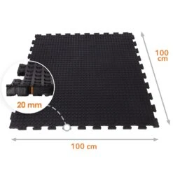 Puzzle-Stallmatte Aus Gummi Buffalo | Stallboden | Wasserbeständige Bodenmatte | Mit Beidseitiger Noppenfläche | 100 X 100 Cm 12 Puzzle-Stallmatte Aus Gummi Buffalo | Stallboden | Wasserbeständige Bodenmatte | Mit Beidseitiger Noppenfläche | 100 X 100 Cm -Floordirekt stallmatte gummi fd 28741 3