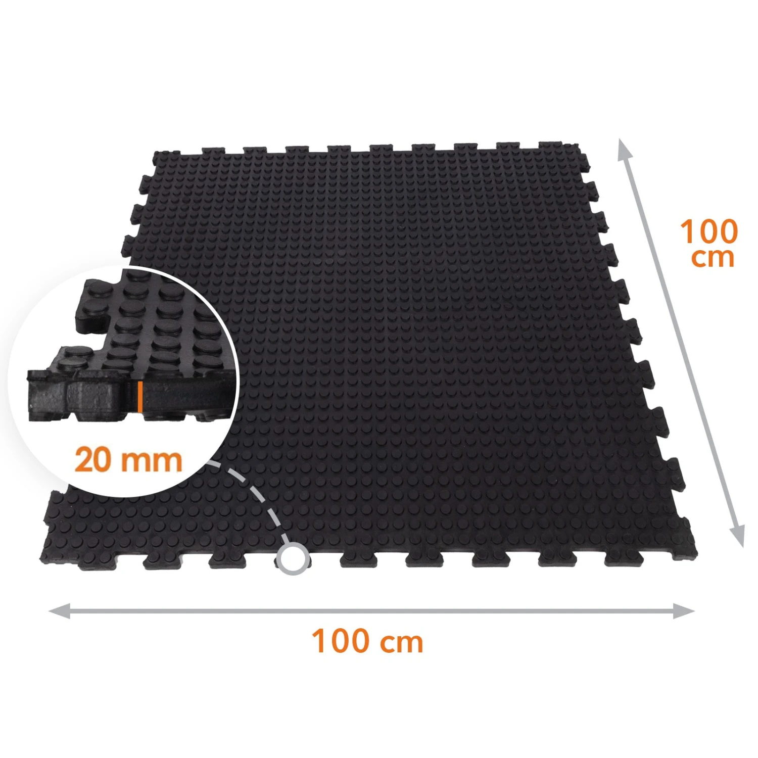 Puzzle-Stallmatte Aus Gummi Buffalo | Stallboden | Wasserbeständige Bodenmatte | Mit Beidseitiger Noppenfläche | 100 X 100 Cm 5 Puzzle-Stallmatte Aus Gummi Buffalo | Stallboden | Wasserbeständige Bodenmatte | Mit Beidseitiger Noppenfläche | 100 X 100 Cm – Bild 3