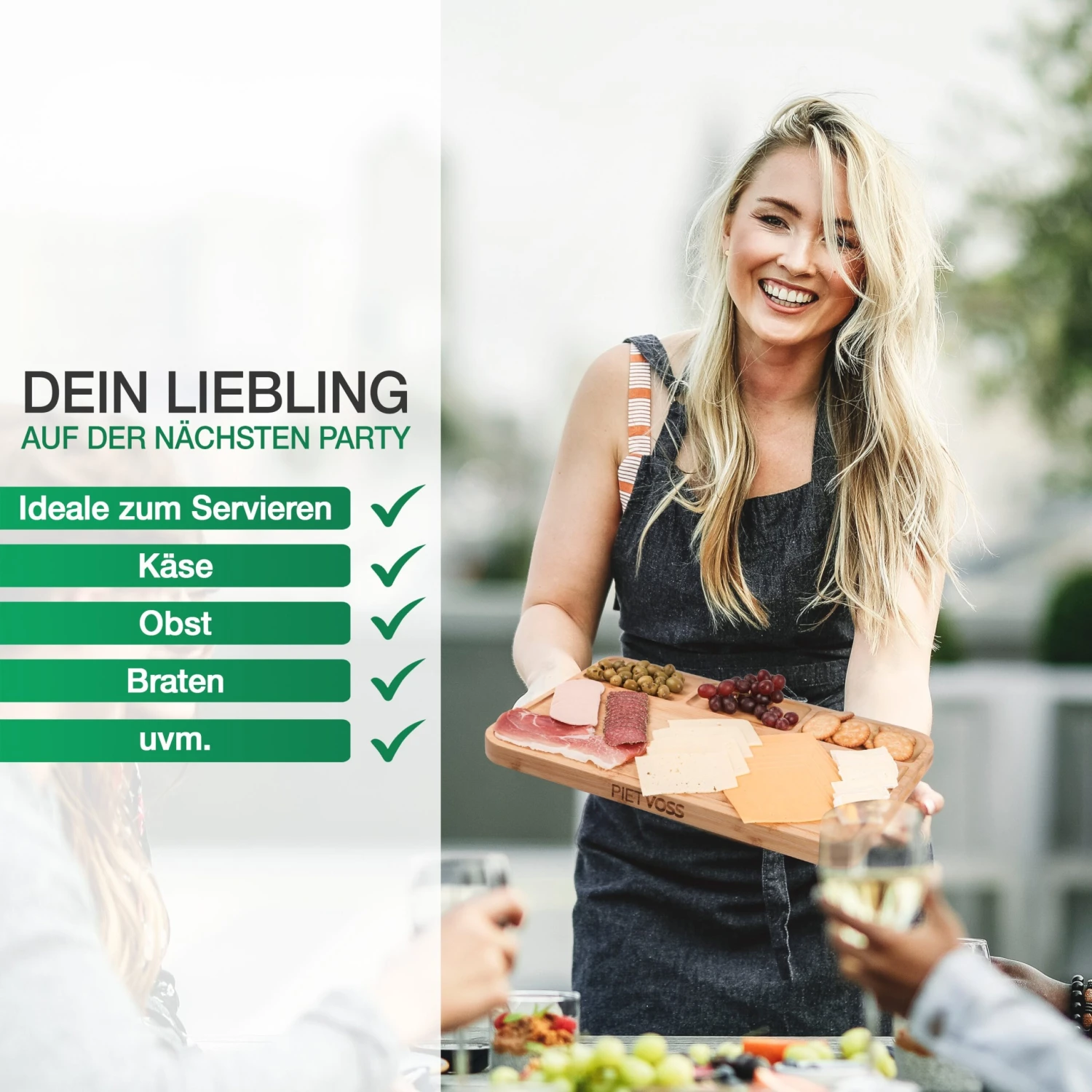 PIETVOSS Schneidebrett Aus Bambus-Holz | Küchenbrett | Mit Auffangschale, Saftrille & Gummifüßen | 44,5 X 30 X 2,5 Cm 7 PIETVOSS Schneidebrett Aus Bambus-Holz | Küchenbrett | Mit Auffangschale, Saftrille & Gummifüßen | 44,5 X 30 X 2,5 Cm – Bild 5