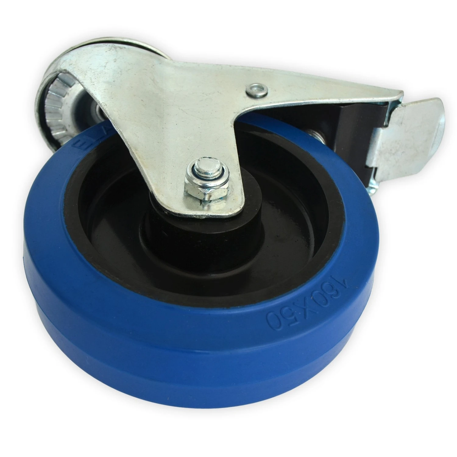 Transportrollen | Rückenloch | Blau | 4 Größen | Mit Oder Ohne Bremse 4 Transportrollen | Rückenloch | Blau | 4 Größen | Mit Oder Ohne Bremse – Bild 2