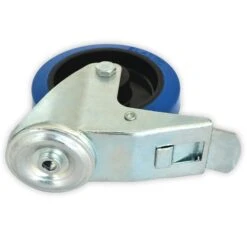 Transportrollen | Rückenloch | Blau | 4 Größen | Mit Oder Ohne Bremse 10 Transportrollen | Rückenloch | Blau | 4 Größen | Mit Oder Ohne Bremse -Floordirekt transportrolle blau loch mit bremse 03