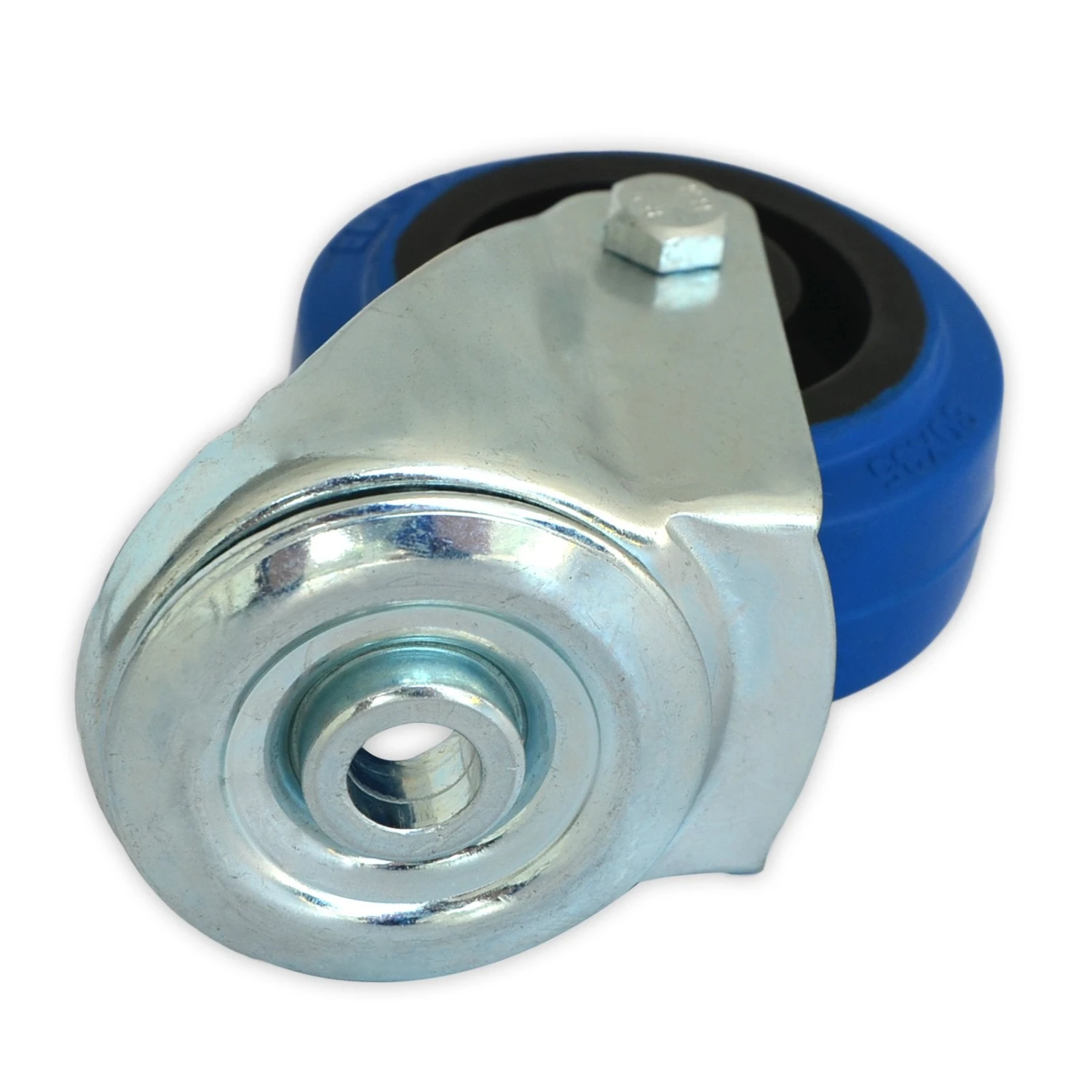 Transportrollen | Rückenloch | Blau | 4 Größen | Mit Oder Ohne Bremse 6 Transportrollen | Rückenloch | Blau | 4 Größen | Mit Oder Ohne Bremse – Bild 4