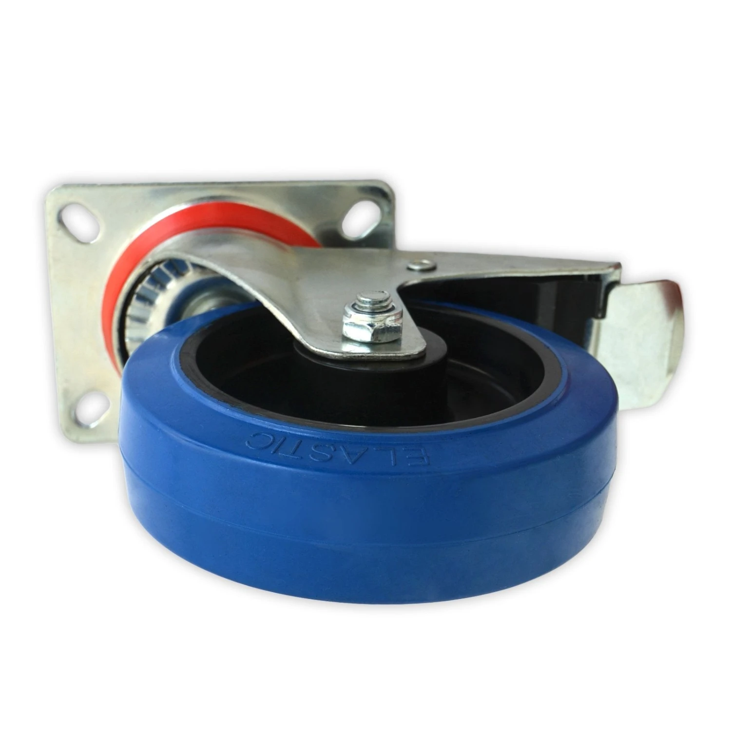 Transportrollen | Gummi | Auflageplatte | Blau | Mit Oder Ohne Bremse 4 Transportrollen | Gummi | Auflageplatte | Blau | Mit Oder Ohne Bremse – Bild 2