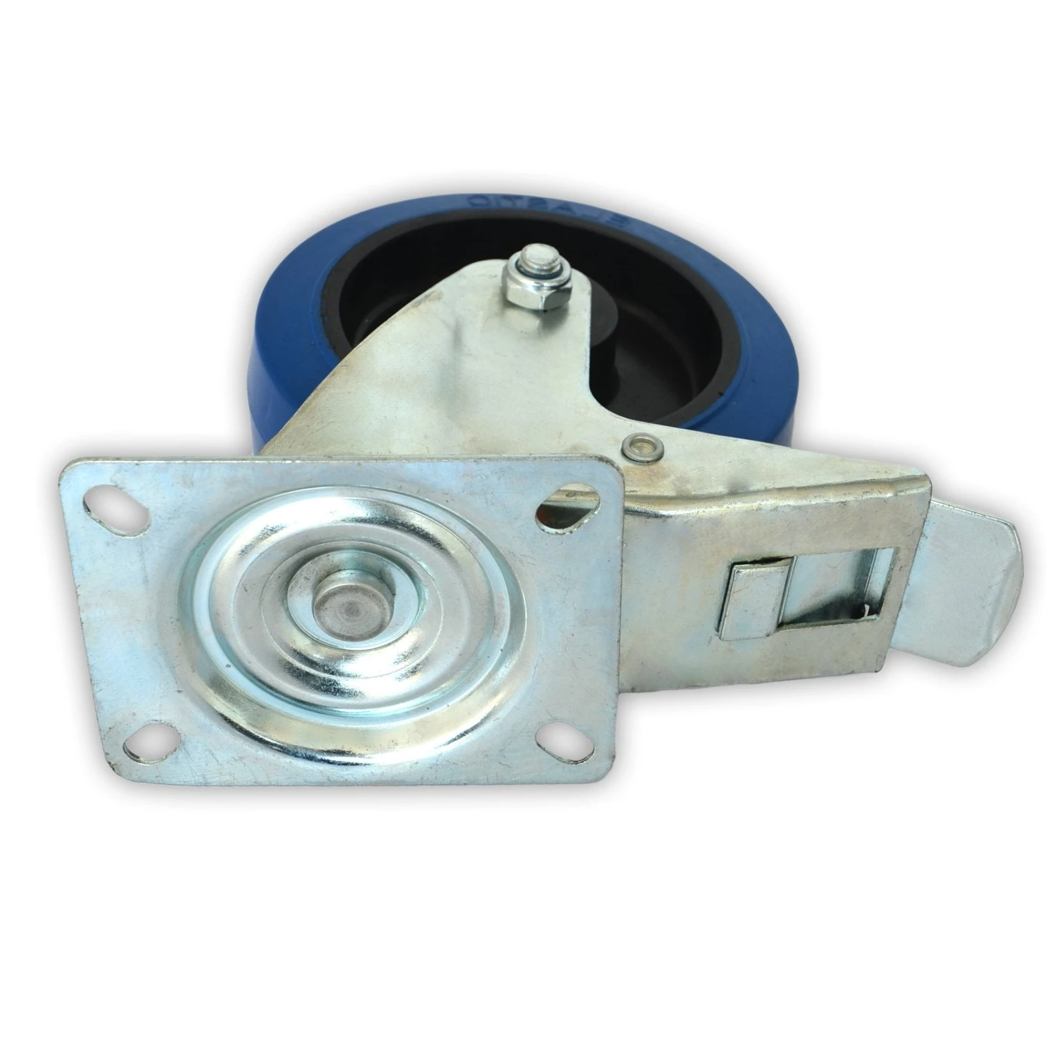 Transportrollen | Gummi | Auflageplatte | Blau | Mit Oder Ohne Bremse 5 Transportrollen | Gummi | Auflageplatte | Blau | Mit Oder Ohne Bremse – Bild 3