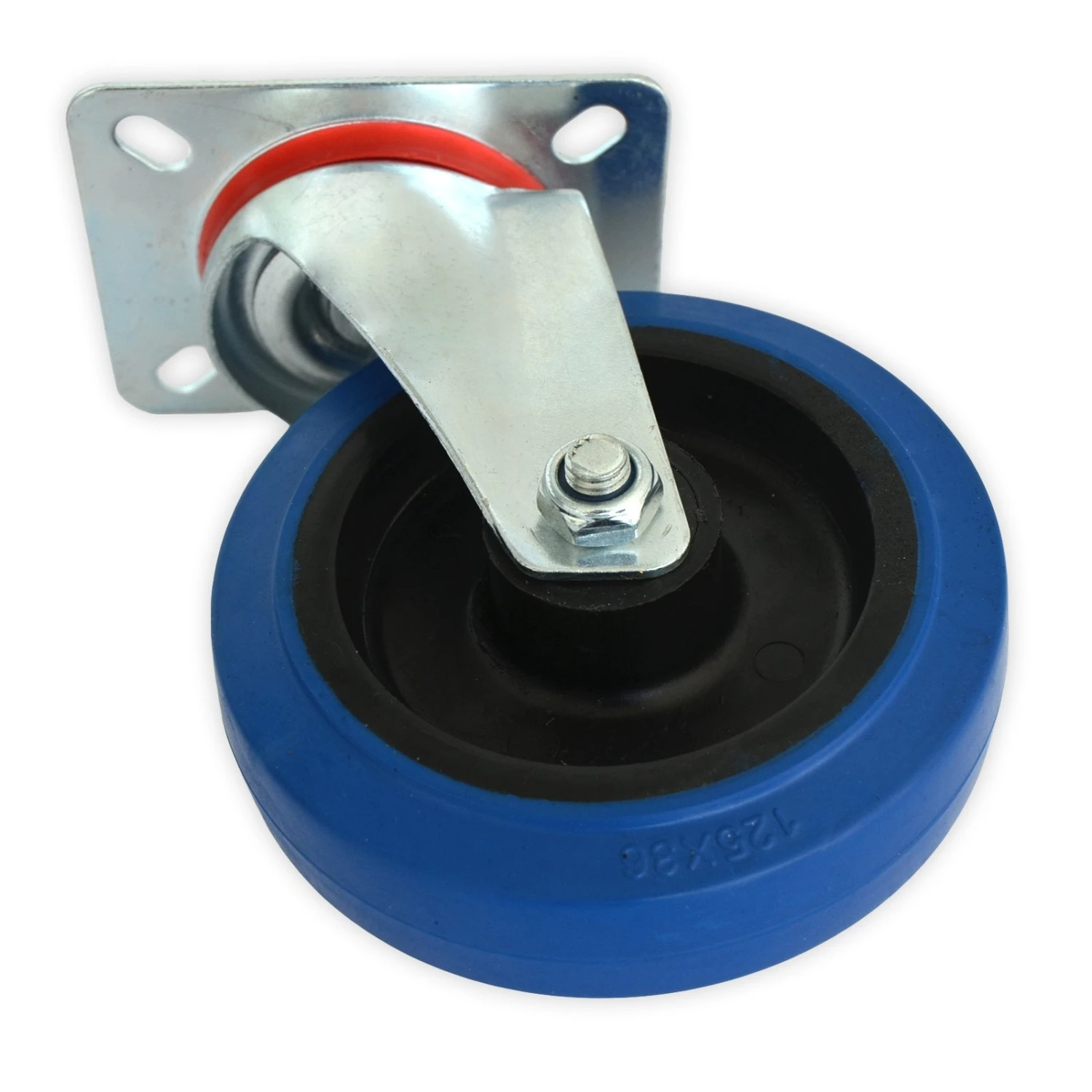 Transportrollen | Gummi | Auflageplatte | Blau | Mit Oder Ohne Bremse 7 Transportrollen | Gummi | Auflageplatte | Blau | Mit Oder Ohne Bremse – Bild 5