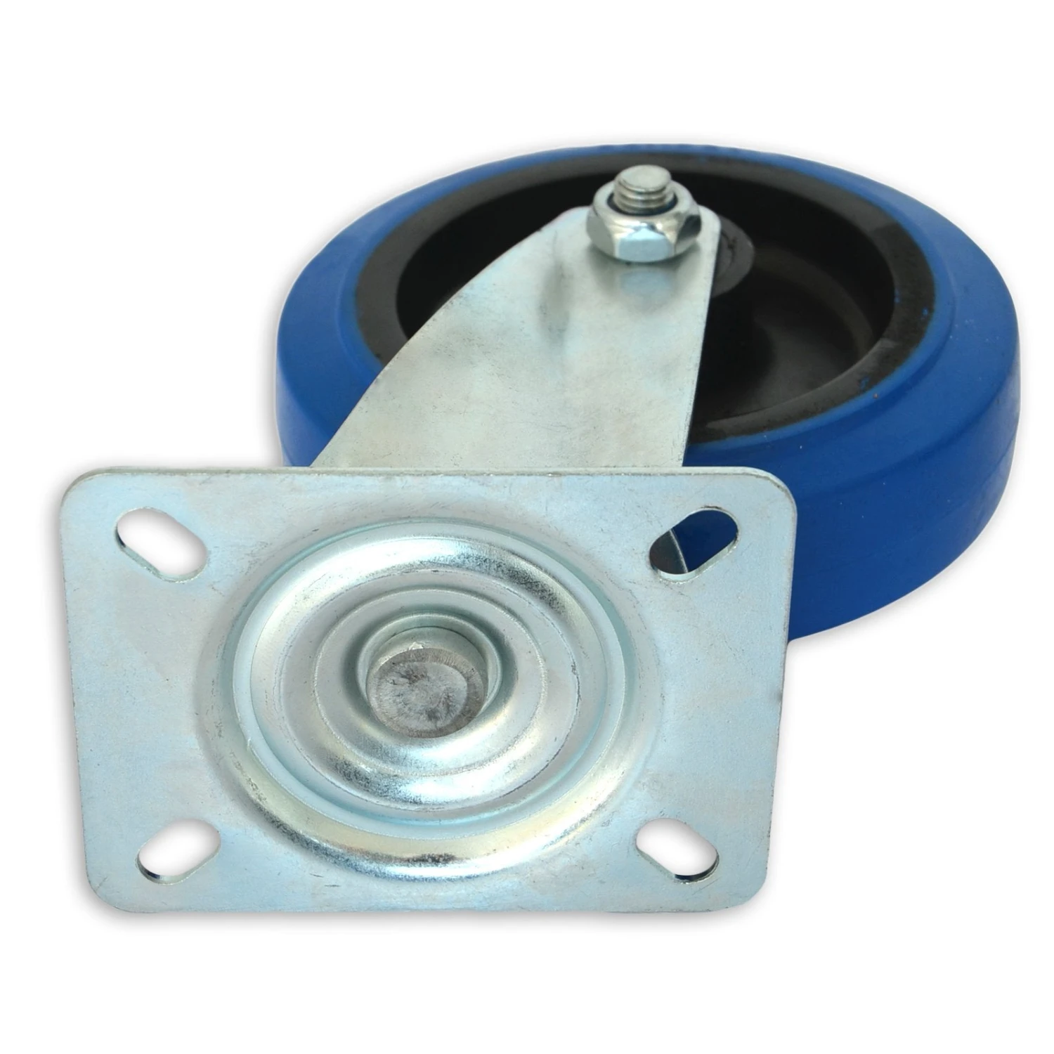 Transportrollen | Gummi | Auflageplatte | Blau | Mit Oder Ohne Bremse 6 Transportrollen | Gummi | Auflageplatte | Blau | Mit Oder Ohne Bremse – Bild 4